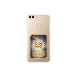 Huawei P Smart ile Uyumlu Burç Kartları Kova Tasarımlı Şeffaf Silikon Kılıf