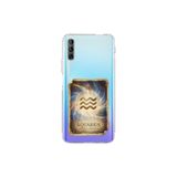 Huawei P Smart Pro ile Uyumlu Burç Kartları Kova Tasarımlı Şeffaf Silikon Kılıf