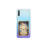 Huawei P Smart Pro ile Uyumlu Burç Kartları Terazi Tasarımlı Şeffaf Silikon Kılıf
