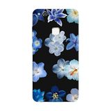 Huawei P10 Lite İle Uyumlu Siyah Azure Petals Desenli Silikon Kılıf