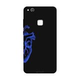 Huawei P10 Lite İle Uyumlu Siyah Blue Heart Desenli Silikon Kılıf