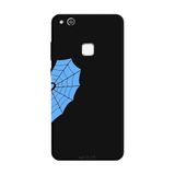 Huawei P10 Lite İle Uyumlu Siyah Blue Spider Desenli Silikon Kılıf