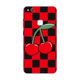 Huawei P10 Lite İle Uyumlu Siyah Cherry Pop Desenli Silikon Kılıf