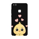 Huawei P10 Lite İle Uyumlu Siyah Chick Love Desenli Silikon Kılıf