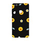 Huawei P10 Lite İle Uyumlu Siyah Choco Chick Party Desenli Silikon Kılıf