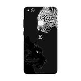 Huawei P10 Lite İle Uyumlu Siyah E Harfli Wild Lovers Desenli Silikon Kılıf