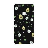Huawei P10 Lite İle Uyumlu Siyah Green Crush Desenli Silikon Kılıf