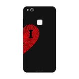 Huawei P10 Lite İle Uyumlu Siyah I Harfli Touch of Love Desenli Silikon Kılıf
