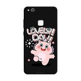 Huawei P10 Lite İle Uyumlu Siyah Lovely Day Desenli Silikon Kılıf