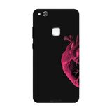 Huawei P10 Lite İle Uyumlu Siyah Pink Heart Desenli Silikon Kılıf