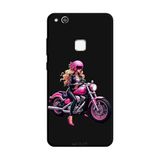 Huawei P10 Lite İle Uyumlu Siyah Pink Rider Desenli Silikon Kılıf