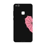 Huawei P10 Lite İle Uyumlu Siyah Pink Spider Desenli Silikon Kılıf