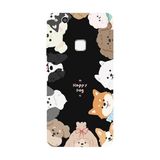 Huawei P10 Lite İle Uyumlu Siyah Woof Wonderland Desenli Silikon Kılıf