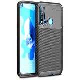 Huawei P20 Lite 2019 Kılıf Kamera Çıkıntılı Karbon Fiber Dokulu Renk Atmaz Kapak Negro