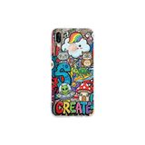 Huawei P20 Lite ile Uyumlu Grafiti Create Art Tasarımlı Şeffaf Silikon Kılıf
