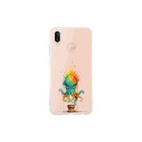 Huawei P20 Lite ile uyumlu Splash ahtapot tasarımlı şeffaf silikon kılıf