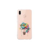 Huawei P20 Lite ile Uyumlu Splash Bukalemun Tasarımlı Şeffaf Silikon Kılıf