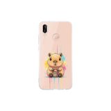 Huawei P20 Lite ile Uyumlu Splash Kapibara Tasarımlı Şeffaf Silikon Kılıf