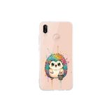 Huawei P20 Lite ile Uyumlu Splash Kirpi Tasarımlı Şeffaf Silikon Kılıf