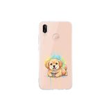 Huawei P20 Lite ile Uyumlu Splash Köpek Tasarımlı Şeffaf Silikon Kılıf