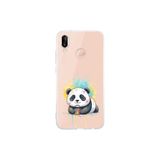 Huawei P20 Lite ile Uyumlu Splash Panda Tasarımlı Şeffaf Silikon Kılıf