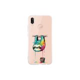 Huawei P20 Lite ile Uyumlu Splash Tembel Hayvan Tasarımlı Şeffaf Silikon Kılıf
