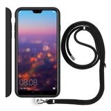 Huawei P20 Lite Ip Askılı Silikon Kılıf Siyah