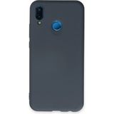 Huawei P20 Lite Kılıf Nano Içi Kadife Silikon - GRI-(5796)