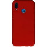 Huawei P20 Lite Kılıf Nano Içi Kadife Silikon - KIRMIZI-(5796)