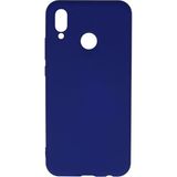 Huawei P20 Lite Kılıf Nano Içi Kadife Silikon - Koyu MAVI-(5796)