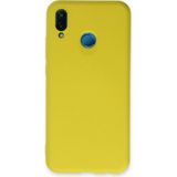 Huawei P20 Lite Kılıf Nano Içi Kadife Silikon - SARI-(5796)