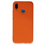 Huawei P20 Lite Kılıf Nano içi Kadife Silikon - Turuncu-(5796)