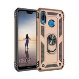 Huawei P20 Lite Kılıf Sofya Yüzüklü Silikon Kapak - Gold-(5796)