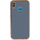 Huawei P20 Lite Kılıf Volet Silikon - Mavi-(5796)