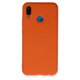 Huawei P20 Lite Uyumlu Kılıf Nano İçi Kadife Silikon - Turuncu