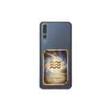 Huawei P20 Pro ile Uyumlu Burç Kartları Kova Tasarımlı Şeffaf Silikon Kılıf