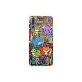 Huawei P20 Pro ile Uyumlu Grafiti Mini Tasarımlı Şeffaf Silikon Kılıf