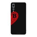 Huawei P20 Pro İle Uyumlu Siyah B-Harfli Touch of Love Desenli Silikon Kılıf