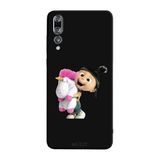 Huawei P20 Pro İle Uyumlu Siyah Fluffy Hug Desenli Silikon Kılıf