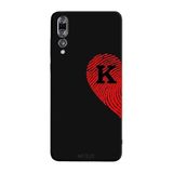 Huawei P20 Pro İle Uyumlu Siyah K Harfli Touch of Love Desenli Silikon Kılıf