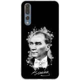 Huawei P20 Pro Uyumlu Kapak Atatürk Tasarımlı Şeffaf Silikon Kılıf Şeffaf