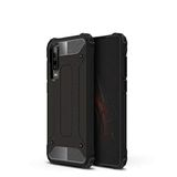 Huawei P30 ile uyumlu Çİft Katman Koruyucu Crash Military Tank Kılıf - Siyah