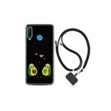 Huawei P30 Lite ile Uyumlu Kılıf Desenli Silikon + Şarj Kulaklık Koruyucusu Aşık Avokadolar 1642