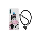 Huawei P30 Lite ile Uyumlu Kılıf Desenli Silikon + Şarj Kulaklık Koruyucusu Audrey Glue 1420