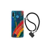 Huawei P30 Lite ile Uyumlu Kılıf Desenli Silikon + Şarj Kulaklık Koruyucusu Ressam Sulu Boya 1600
