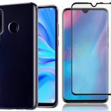 Huawei P30 Lite Kilif Seffaf Super Silikon Kilif + 6D Nano Cam