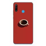 Huawei P30 Lite Uyumlu Sade Kahve Kupası Baskılı Silikon Kılıf