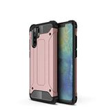 Huawei P30 Pro ile uyumlu Çİft Katman Koruyucu Crash Military Tank Kılıf - Rose Gold