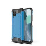 Huawei P40 Lite ile uyumlu Çİft Katman Koruyucu Crash Military Tank Kılıf - Mavi