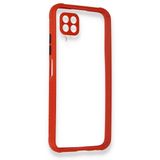 Huawei P40 Lite Miami Şeffaf Silikon Kırmızı Kılıf